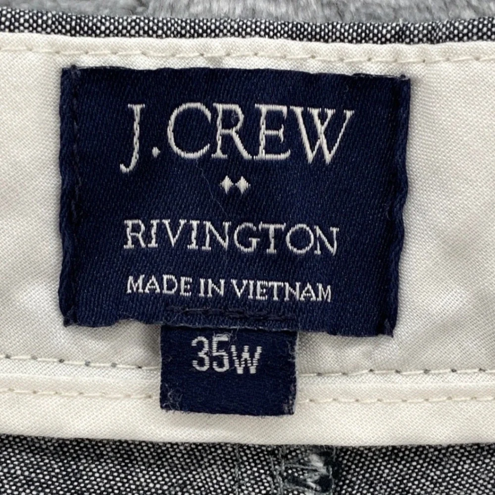 J.Crew‎ Rivington Mens 35 Grey Heathered Chambray Shorts Flat Front Preppy
